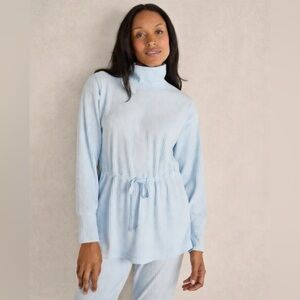 Haven Well Within Viscose Blend Soft Blue Ottoman Rib Drawstring-Waist Tunic